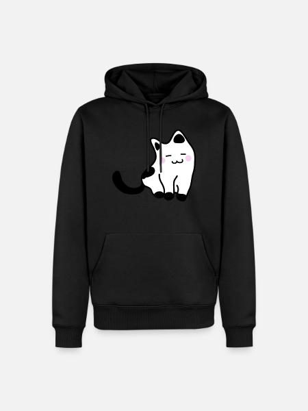 White kitten - Men’s Premium Organic Hoodie - black