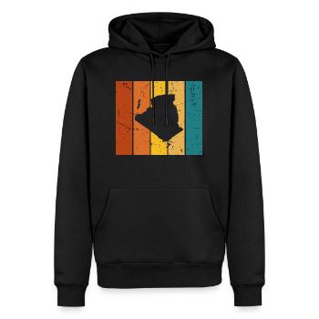 Algérie cadeau Vintage - Sweat à capuche Premium bio Homme - noir - Devant - Nico (187cm)