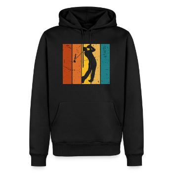 Golf-Geschenk Vintage - Männer Premium Bio Hoodie - Schwarz - Vorne - Nico (187cm)