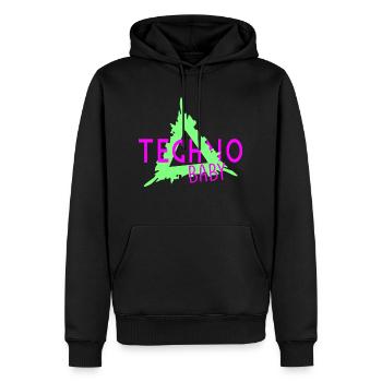 Techno baby - Men’s Premium Organic Hoodie - black - Front - Nico (187cm)