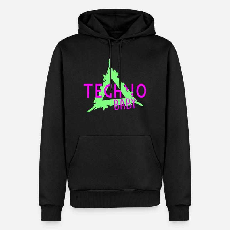 Techno bébé - Sweat à capuche Premium bio Homme - noir