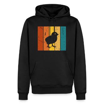 Poussin cadeau Vintage - Sweat à capuche Premium bio Homme - noir - Devant - Nico (187cm)
