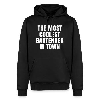The most coolest bartender in town - Men’s Premium Organic Hoodie - black - Front - Nico (187cm)