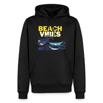 Beach 1 - Männer Premium Bio Hoodie - Schwarz - Vorne - Nico (187cm)
