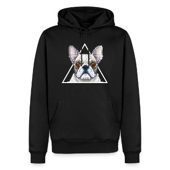 Charlie - Männer Premium Bio Hoodie - Schwarz - Vorne - Nico (187cm)