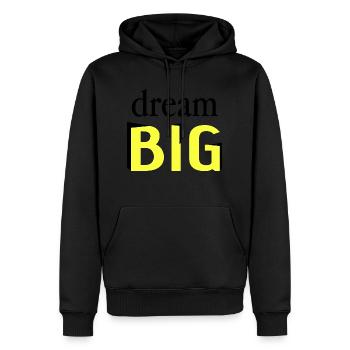 Träumen Sie groß - Männer Premium Bio Hoodie - Schwarz - Vorne - Nico (187cm)