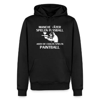 Paintball Airsoft - Männer Premium Bio Hoodie - Schwarz - Vorne - Nico (187cm)