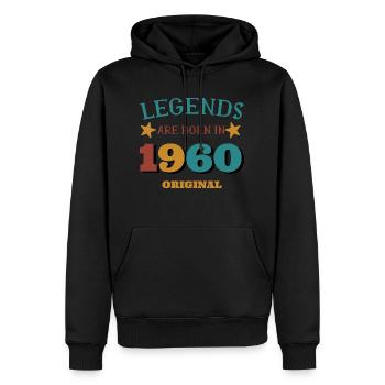Legends are born in 1951 funny gift birthday - Sweat à capuche Premium bio Homme - noir - Devant - Nico (187cm)