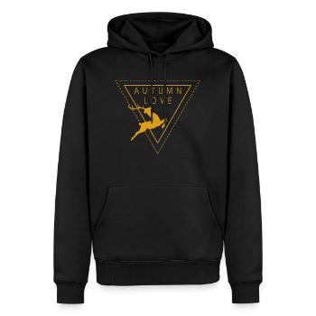 AUTUMN LOVE - Men’s Premium Organic Hoodie - black - Front - Nico (187cm)