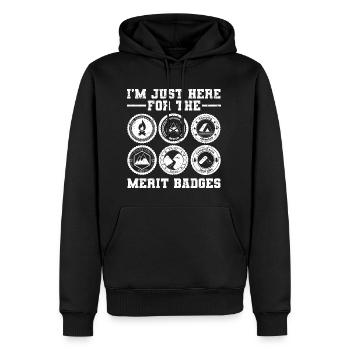 Pfadfinderleiter - Männer Premium Bio Hoodie - Schwarz - Vorne - Nico (187cm)