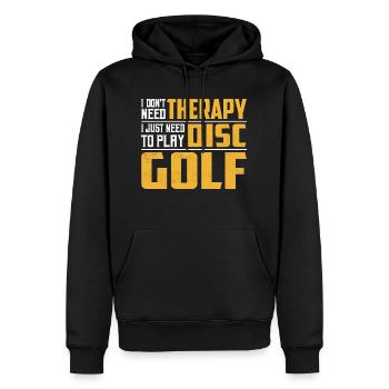 Je n’ai pas besoin de thérapie, j’ai juste besoin de jouer au disc golf - Sweat à capuche Premium bio Homme - noir - Devant - Nico (187cm)