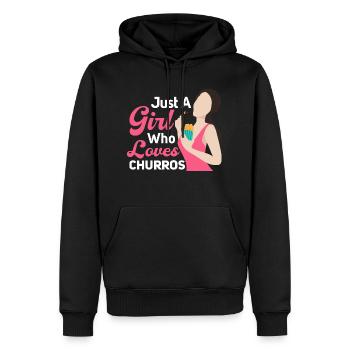 Juste une fille qui aime les churros Pâtisserie latine de - Sweat à capuche Premium bio Homme - noir - Devant - Nico (187cm)