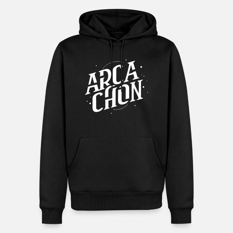 Arcachon - Sweat à capuche Premium bio Homme - noir