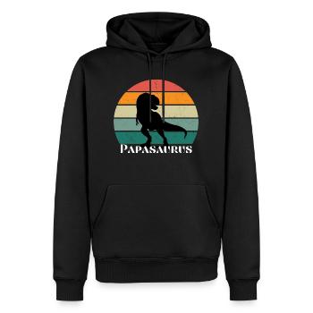Papasaurus - Männer Premium Bio Hoodie - Schwarz - Vorne - Nico (187cm)