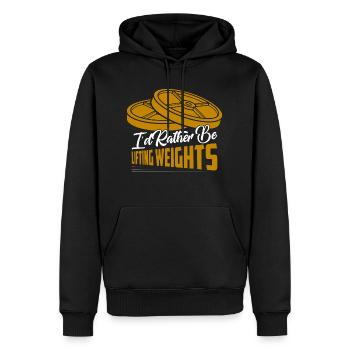 I'd Rather Be Weight Lifting Workout Training - Männer Premium Bio Hoodie - Schwarz - Vorne - Nico (187cm)