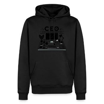 Geschäftsführer Chief Everything Officer - Männer Premium Bio Hoodie - Schwarz - Vorne - Nico (187cm)