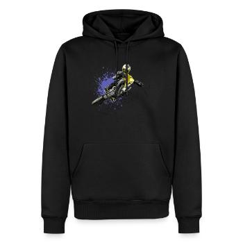 t-shirt supermotard - Sweat à capuche Premium bio Homme - noir - Devant - Nico (187cm)