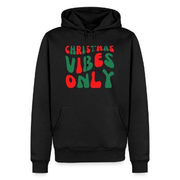Ambiance de Noël uniquement - Sweat à capuche Premium bio Homme - noir - Devant - Nico (187cm)