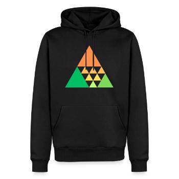 Bunte Dreiecke - Männer Premium Bio Hoodie - Schwarz - Vorne - Nico (187cm)