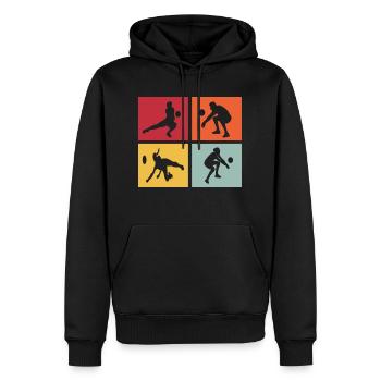 Volleyball Sport Volleyballer Vintage - Männer Premium Bio Hoodie - Schwarz - Vorne - Nico (187cm)