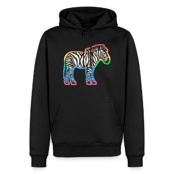 Zebra - Männer Premium Bio Hoodie - Schwarz - Vorne - Nico (187cm)