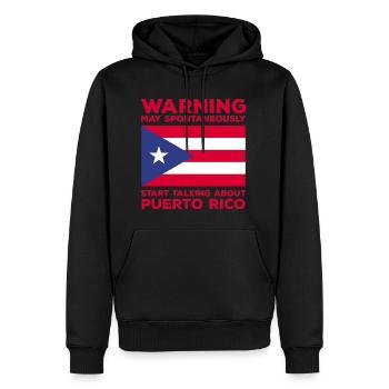 Puerto Rico | Puerto Ricaner Flagge Geschenkideen - Männer Premium Bio Hoodie - Schwarz - Vorne - Nico (187cm)