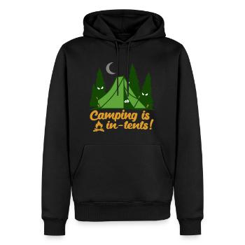 Camping Is In Tents Funny - Men’s Premium Organic Hoodie - black - Front - Nico (187cm)
