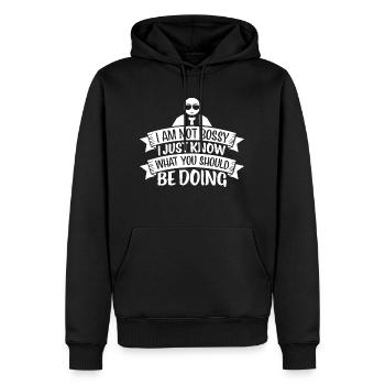 Je ne suis pas autoritaire, il suffit de savoir ce que vous devriez faire - Sweat à capuche Premium bio Homme - noir - Devant - Nico (187cm)