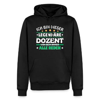 Je suis ce conférencier légendaire - Sweat à capuche Premium bio Homme - noir - Devant - Nico (187cm)