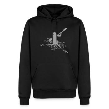 Pagaie - Sweat à capuche Premium bio Homme - noir - Devant - Nico (187cm)