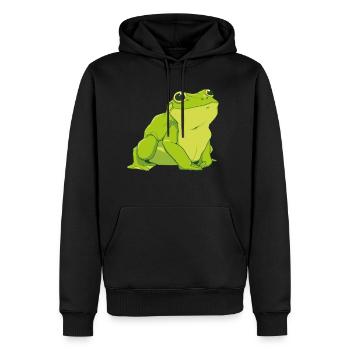 Happy Green Frog - Men’s Premium Organic Hoodie - black - Front - Nico (187cm)