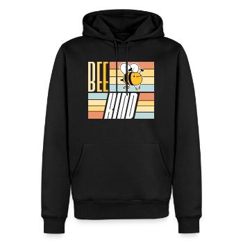 Be Kind Cute Honey Kindness Bee Love Inspirational - Men’s Premium Organic Hoodie - black - Front - Nico (187cm)