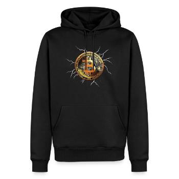 Bitcoin - König der Kryptowährungen - Männer Premium Bio Hoodie - Schwarz - Vorne - Nico (187cm)
