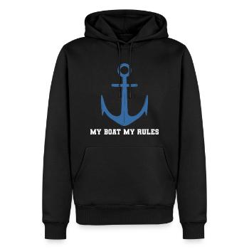 My Boat My Rules Bootskapitän - Männer Premium Bio Hoodie - Schwarz - Vorne - Nico (187cm)