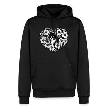 Tuxedo Cat Daisy - Sweat à capuche Premium bio Homme - noir - Devant - Nico (187cm)