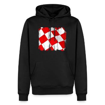 Kroatien hrvatska kroatien hrv hr zagreb geteilte Flagge - Männer Premium Bio Hoodie - Schwarz - Vorne - Nico (187cm)