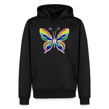Papillon - Sweat à capuche Premium bio Homme - noir - Devant - Nico (187cm)