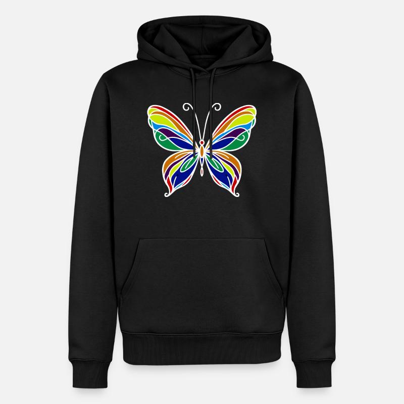 Papillon - Sweat à capuche Premium bio Homme - noir