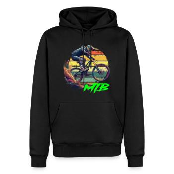 MTB Bike - Männer Premium Bio Hoodie - Schwarz - Vorne - Nico (187cm)