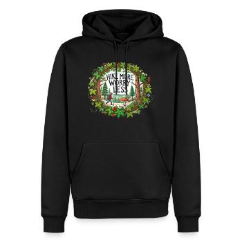 Randonnez plus, vous inquiétez moins, - Sweat à capuche Premium bio Homme - noir - Devant - Nico (187cm)