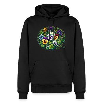 Pensées - Sweat à capuche Premium bio Homme - noir - Devant - Nico (187cm)