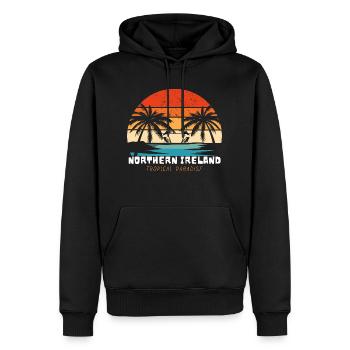 Northern Ireland, Tropical Paradise - Men’s Premium Organic Hoodie - black - Front - Nico (187cm)