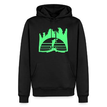 Delfin Springt Linien Sonne Palmen Cool Silhouette - Männer Premium Bio Hoodie - Schwarz - Vorne - Nico (187cm)