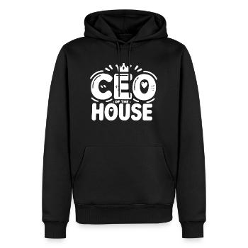Directeur général de la Maison - Sweat à capuche Premium bio Homme - noir - Devant - Nico (187cm)
