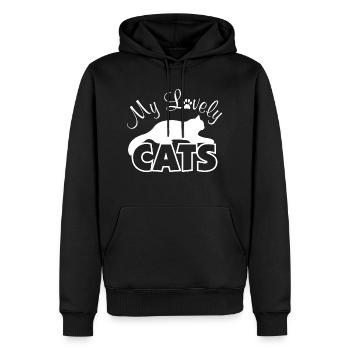 Meine lieben Katzen - Männer Premium Bio Hoodie - Schwarz - Vorne - Nico (187cm)