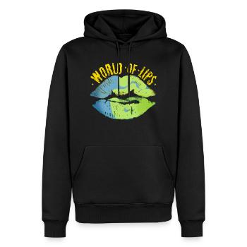 Lippen dieser Welt - Männer Premium Bio Hoodie - Schwarz - Vorne - Nico (187cm)