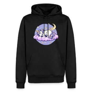 einhorn - Männer Premium Bio Hoodie - Schwarz - Vorne - Nico (187cm)