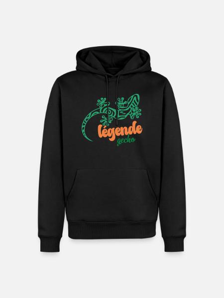 GECKO - Sweat à capuche Premium bio Homme - noir