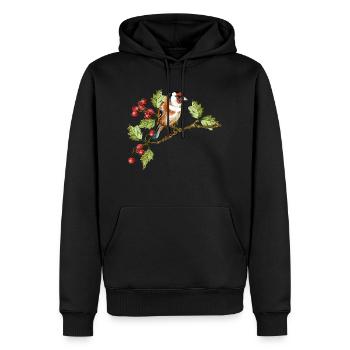 Bunter Vogel - Männer Premium Bio Hoodie - Schwarz - Vorne - Nico (187cm)