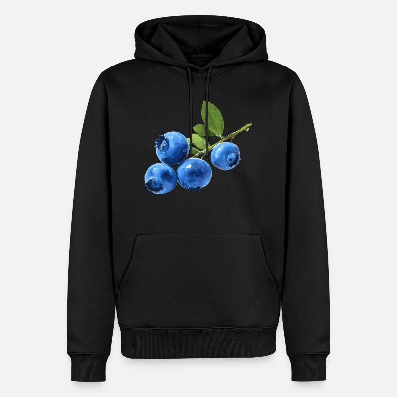 Blaubeeren - Männer Premium Bio Hoodie - Schwarz